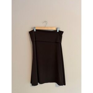 Ripe Maternity Brown Fold Over Waist Mini‎ Skirt Stretchy Jersey Size M